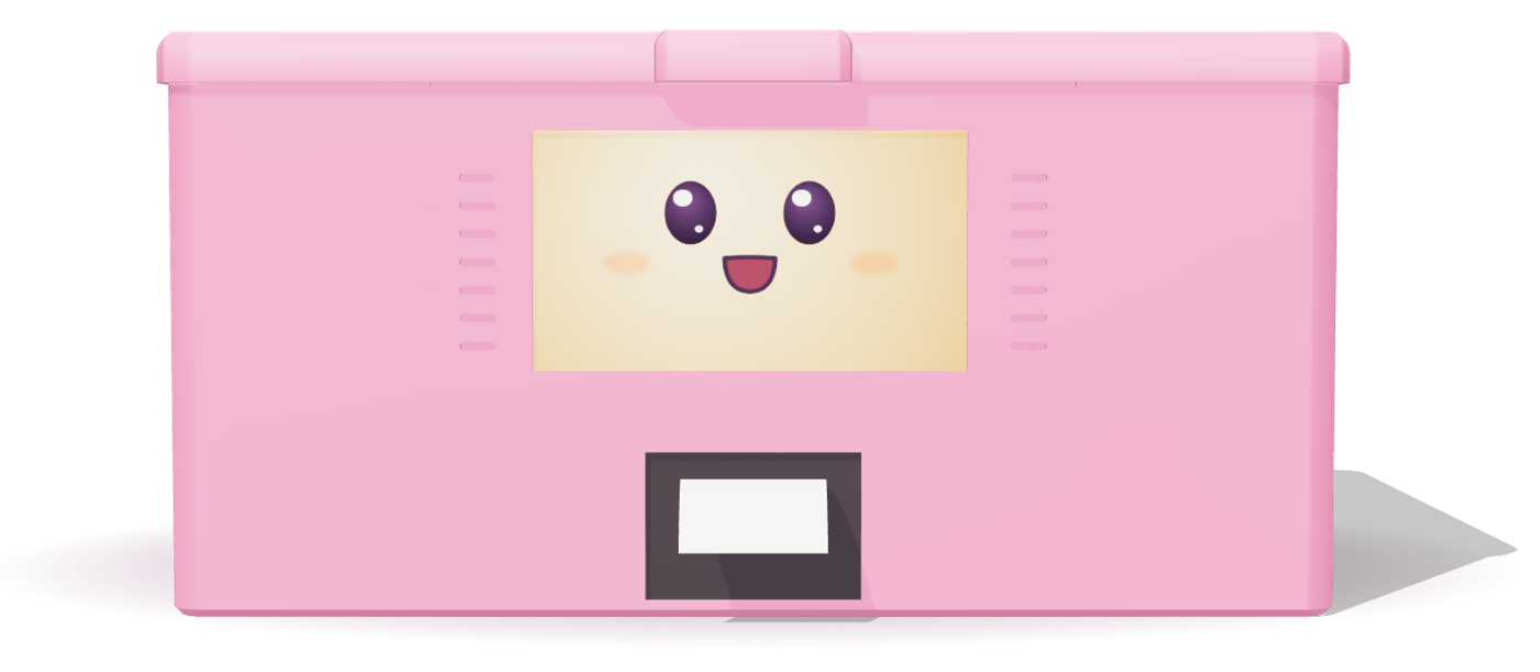 Boxy's smiling face on its screen